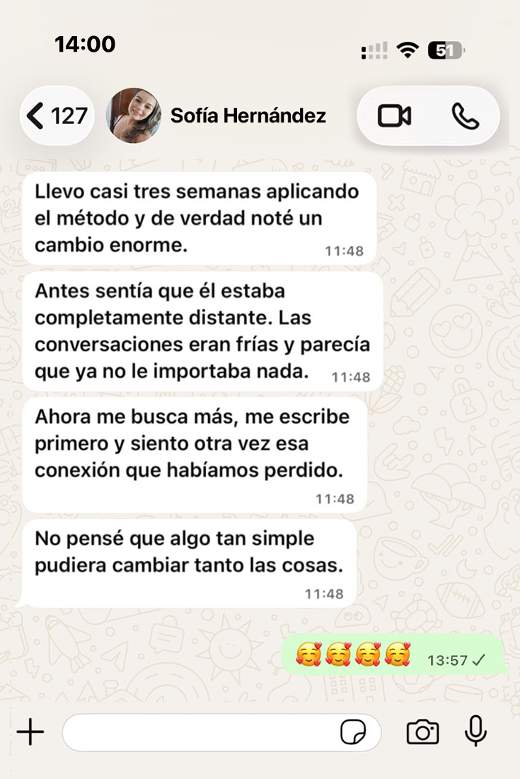 Conversación de WhatsApp de Sofía Hernández sobre el método